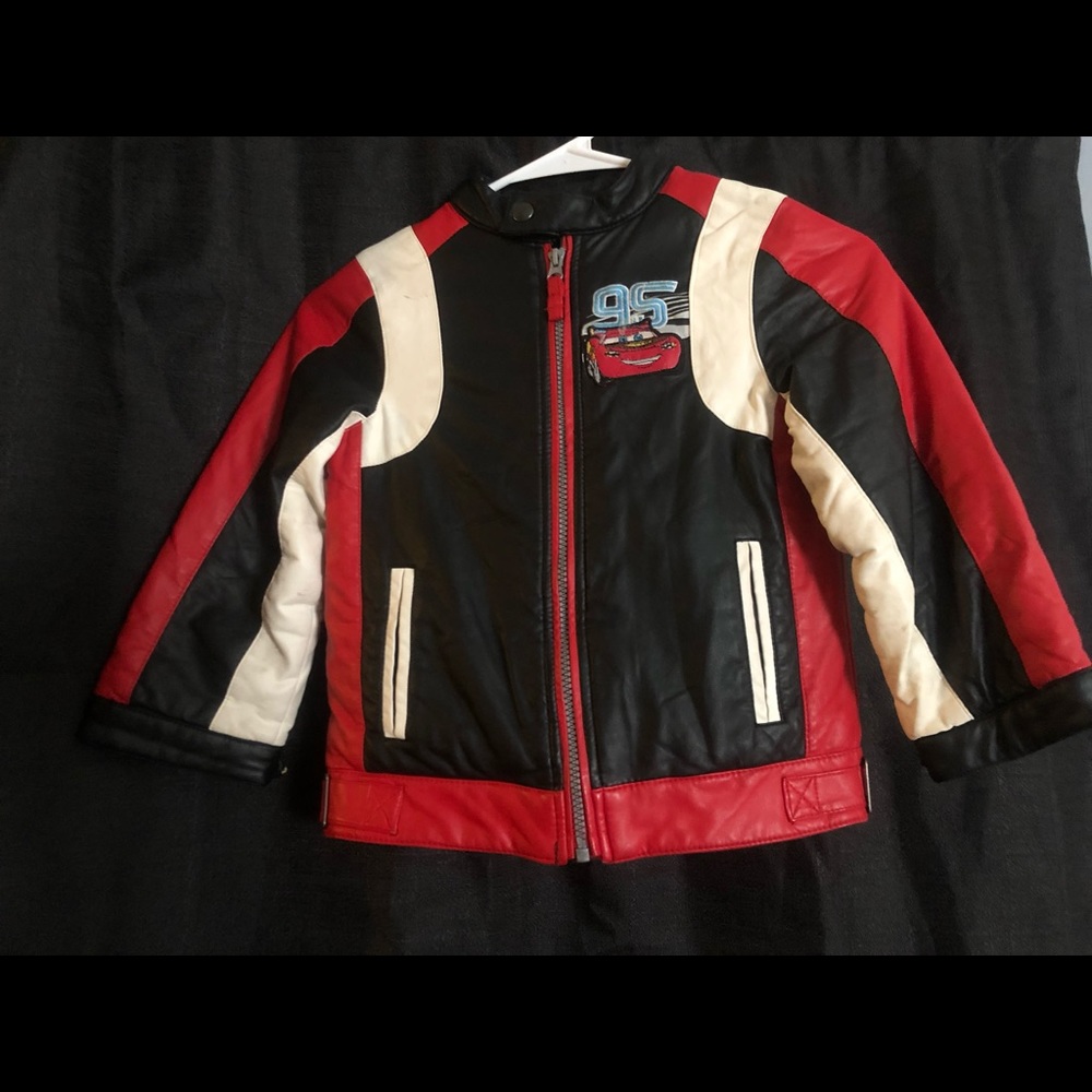 Disney cars leather jacket really good condition size 4